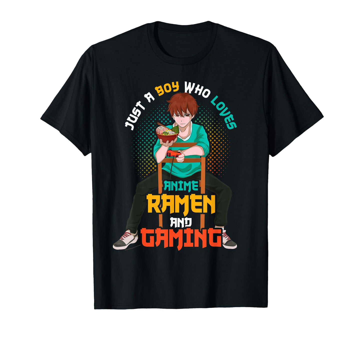 Gamer Ramen Noodles Gaming Japanese Manga Boys Anime T-Shirt
