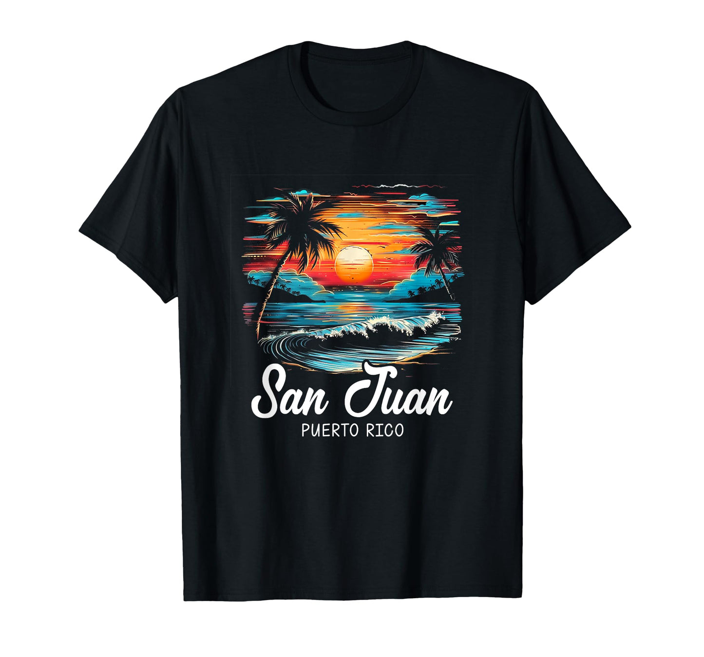 Family Vacation Retro Sunset Puerto Rico San Juan T-Shirt