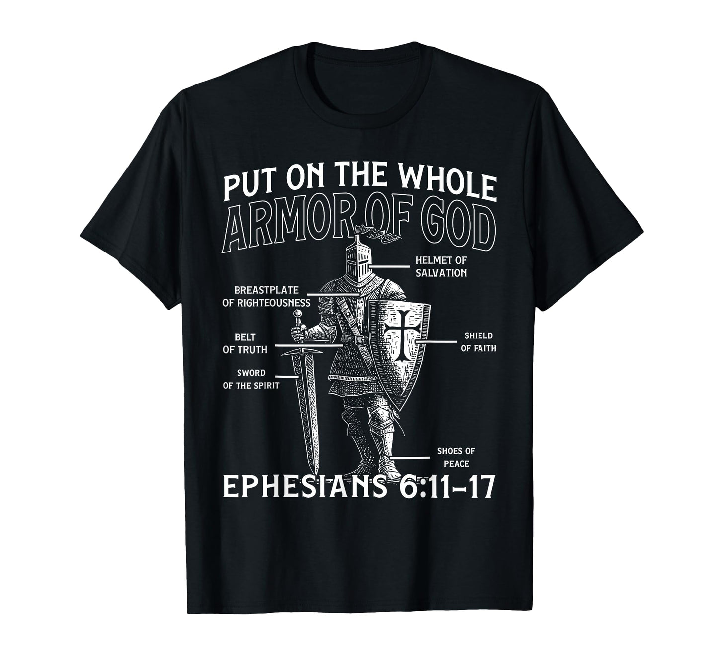 Christian Knights Templar Medieval Knight Armor of God T-Shirt