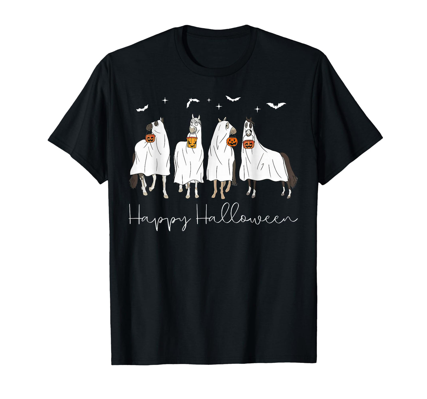 Happy Halloween Horse Ghost 2025 T-Shirt