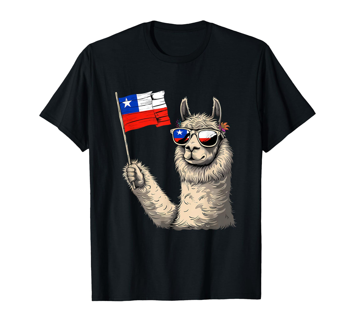 Chile Flag Heart Alpaca Chilean Pride Chilean Roots T-Shirt