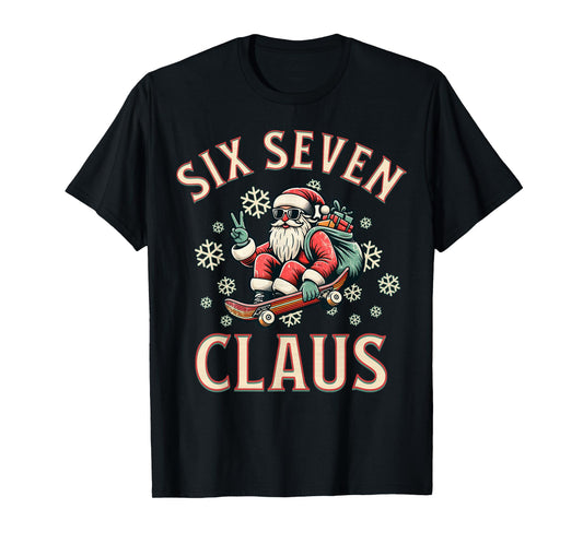 67 Christmas Funny Six Seven Meme Brainrot Santa Claus Boys T-Shirt