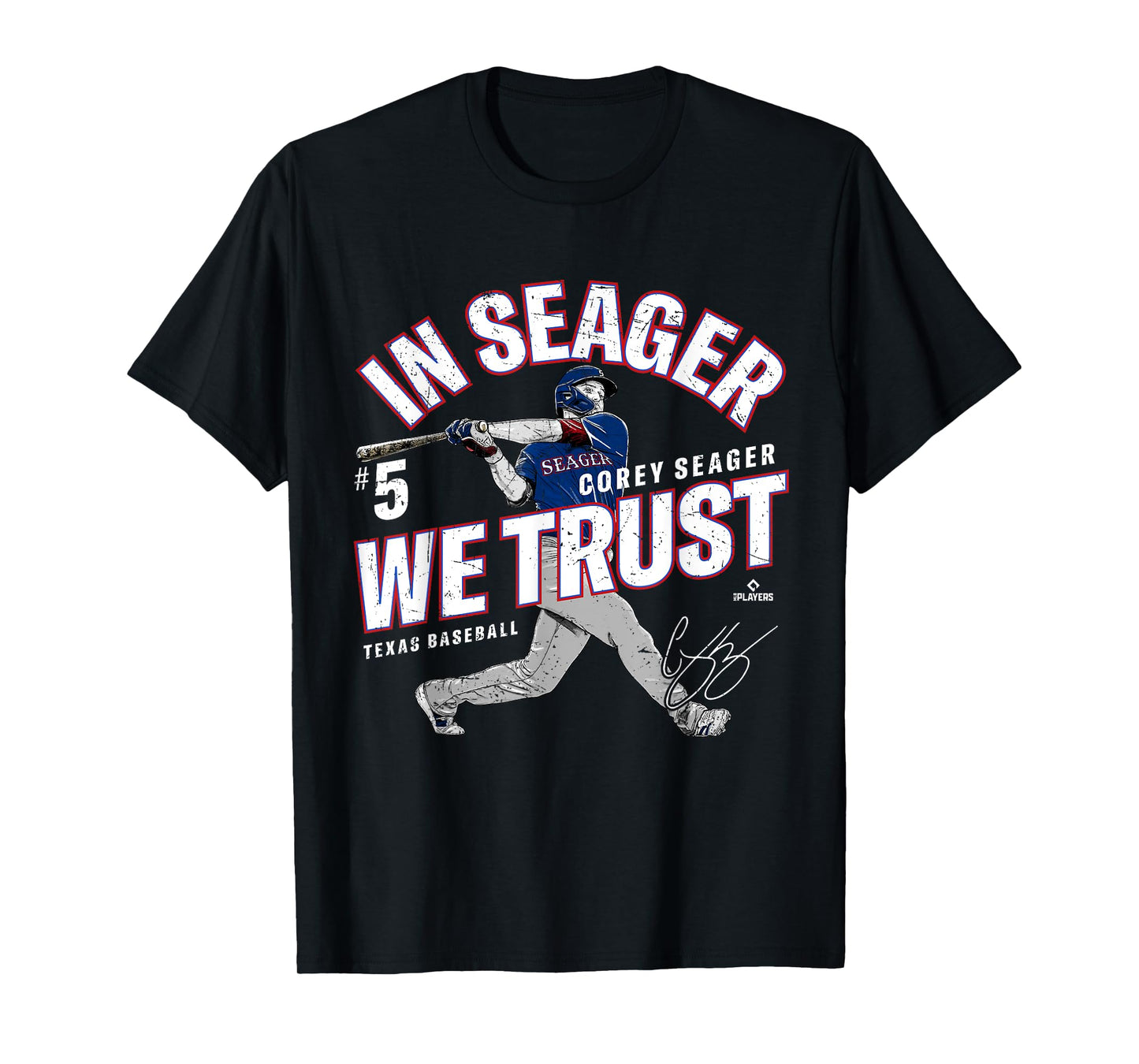 In Seager We Trust Corey Seager Texas Baseball MLBPA T-Shirt