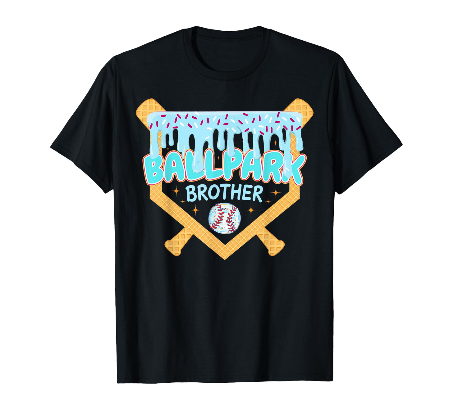 Baseball Drip Ballpark Brother Ice Cream Drip Tball Tee Ball T-Shirt