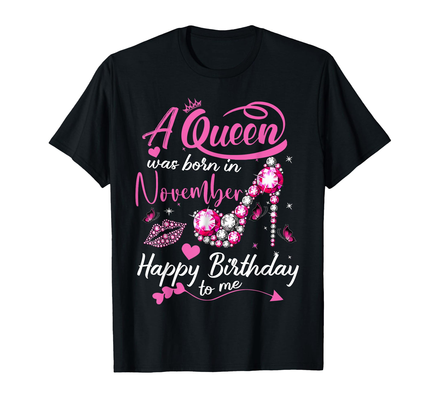 Black Queens are Born in November Women Birthday Gift T-Shirt