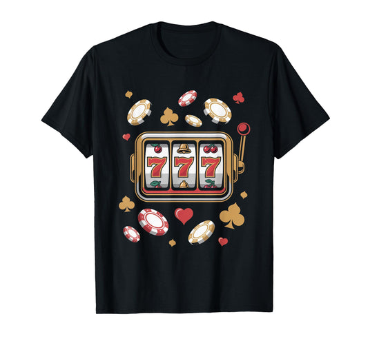 777 Jackpot Slots Gambling Fun Theme T-Shirt