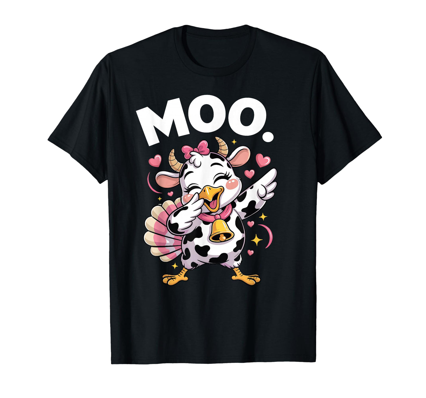 Funny Thanksgiving Shirts for Women Dabbing Turkey moo T-Shirt