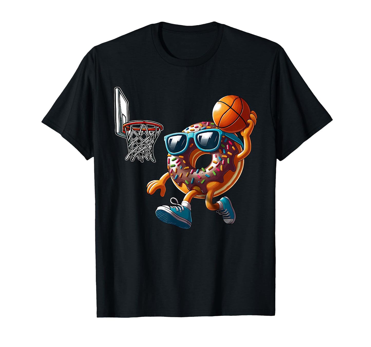 Dunking Donut Hole Food Champ Basketball Game Sport Player T-Shirt