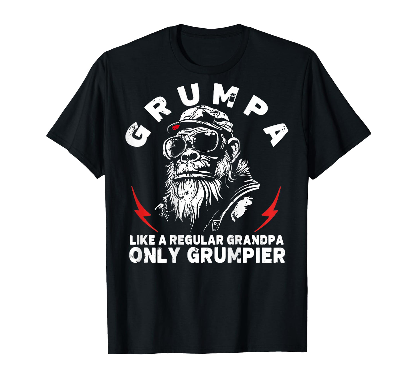 Grumpa Like A Regular Grandpa Only Grumpier Monkey (On Back) T-Shirt