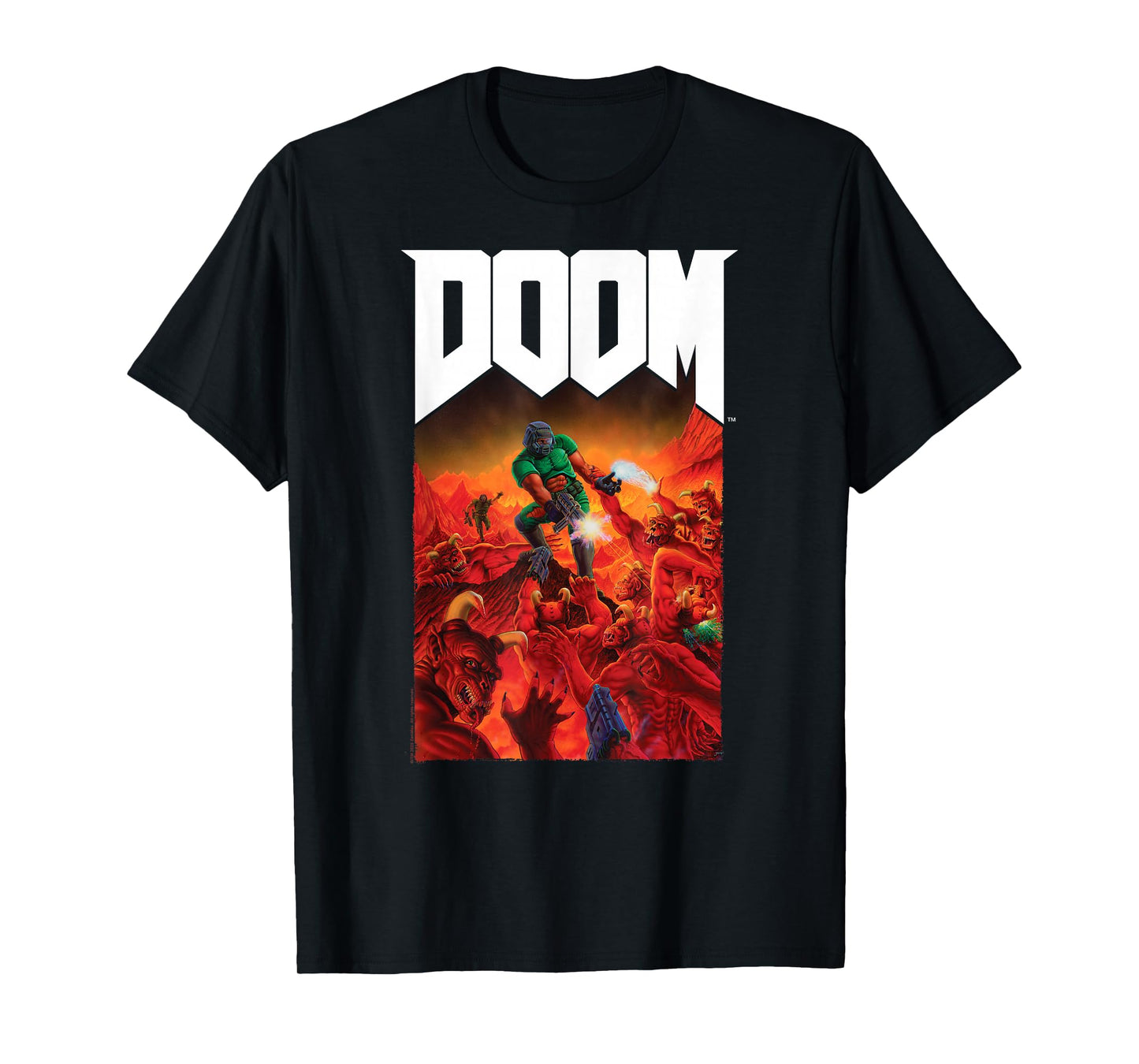 DOOM Full Color Cover Art Retro Video Game T-Shirt