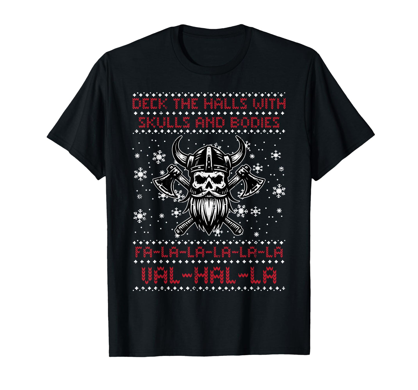 Christmas Viking Valhalla Ugly Xmas Men Women Boys Kids T-Shirt