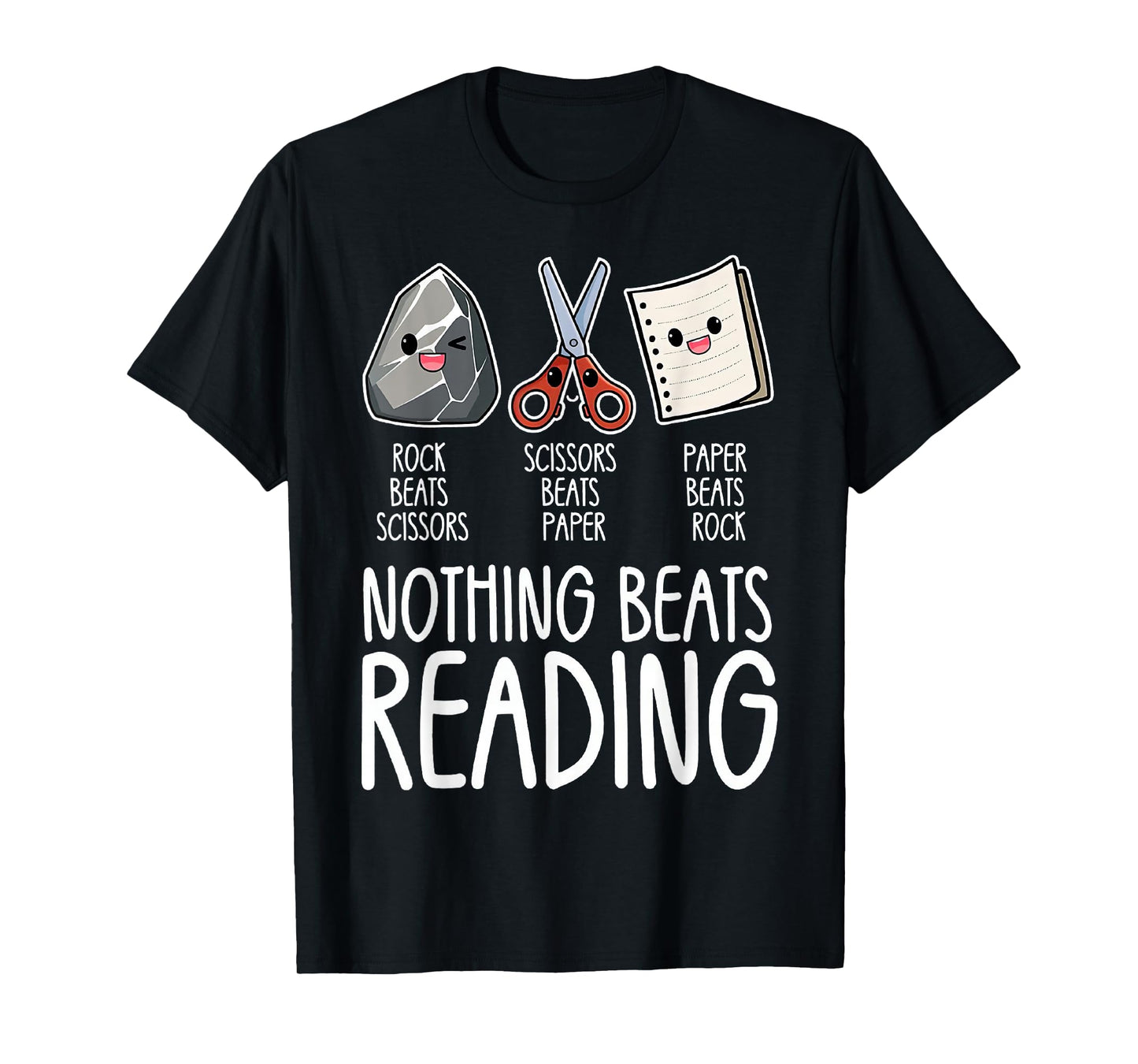 Rock Paper Scissors Vintage Nothing Beats Reading Hand Game T-Shirt