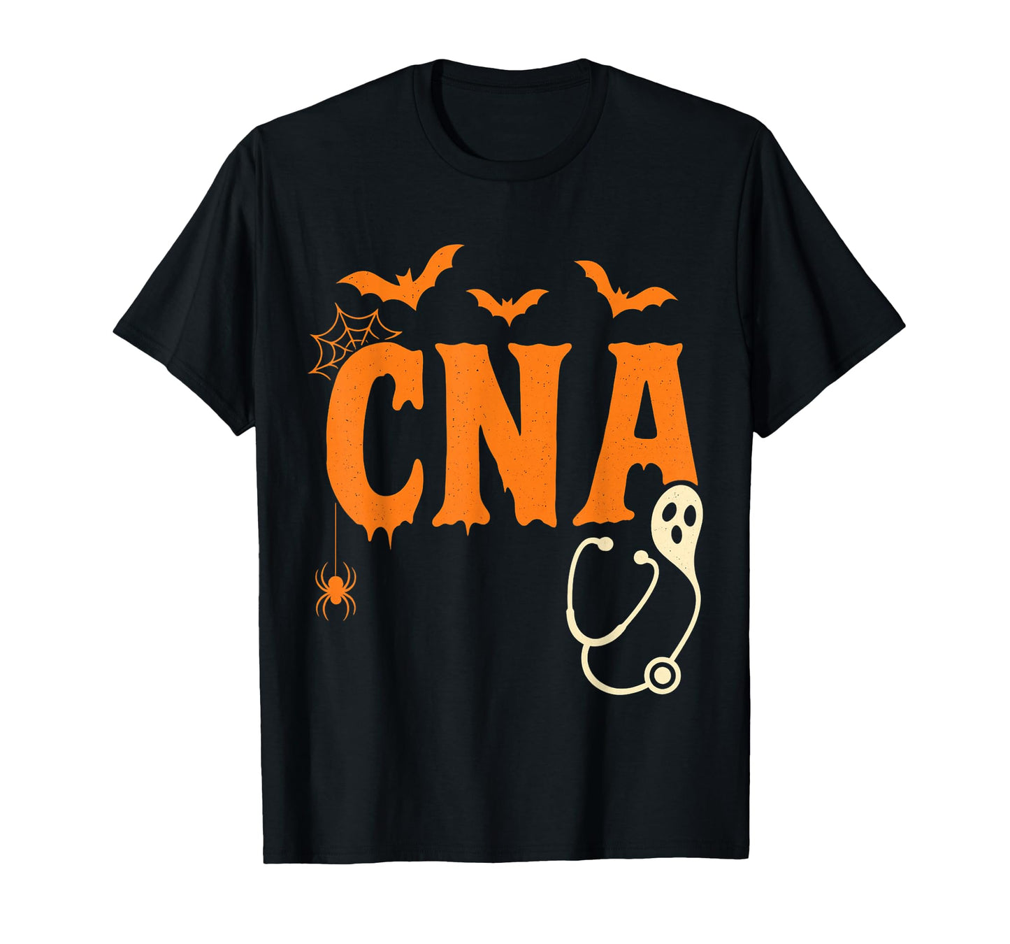 Spooky CNA Halloween Design with Ghost and Bats T-Shirt