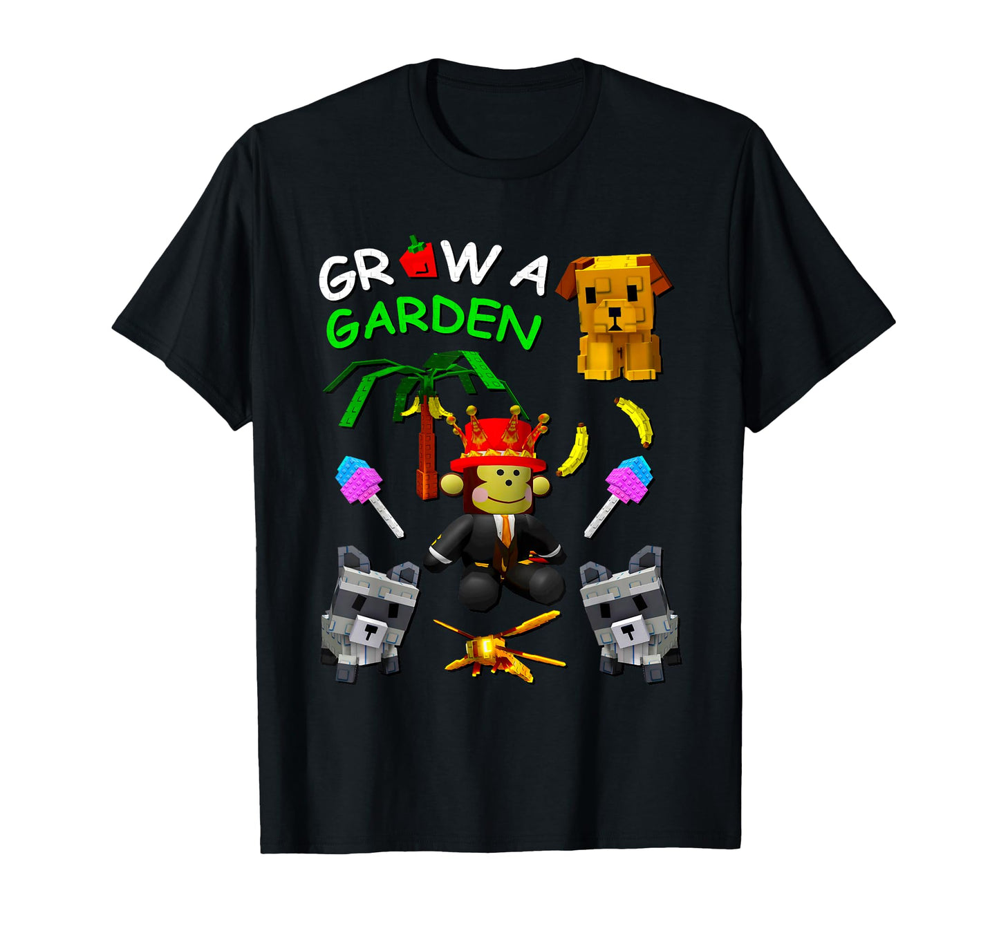 Grow A Garden Gamer Candy Blossom Fruit Palm Monkey Pet T-Shirt