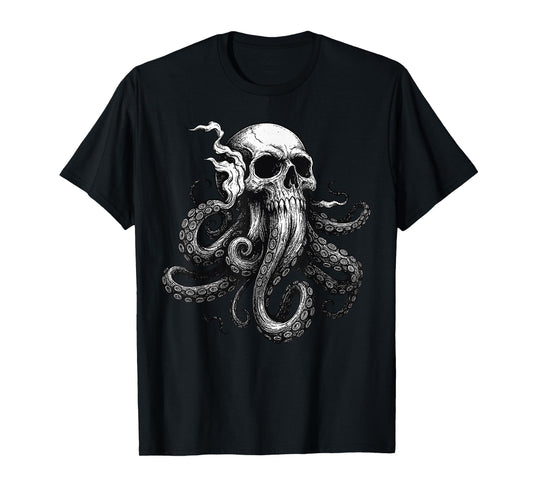 Cthulhu Kraken Skull Octopus Graphic Nautical Sea Monster T-Shirt