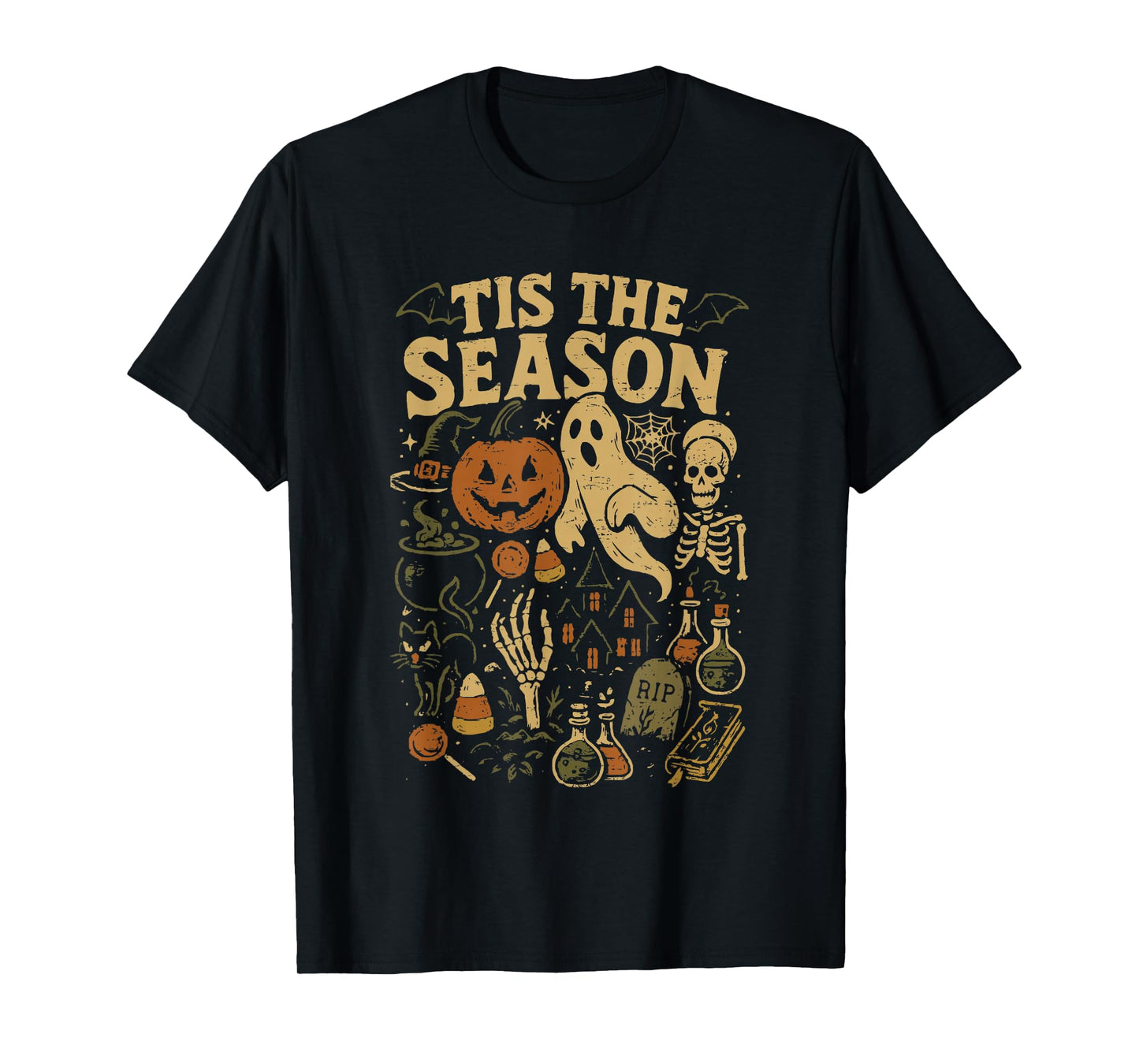 Halloween Vibes Spooky Season Pumpkin Witch Tis The Season T-Shirt