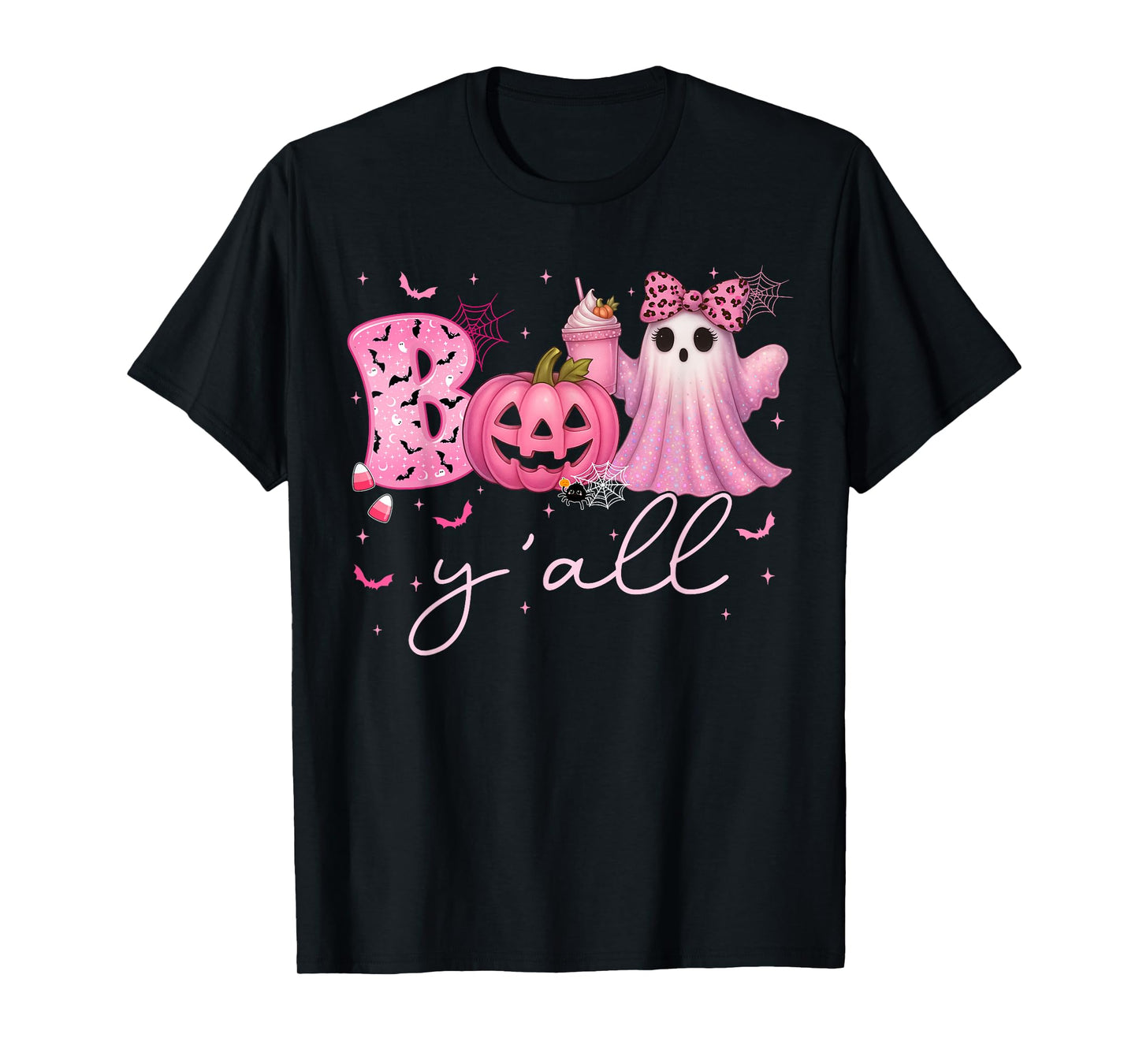 Boo Yall Jack O Lantern Halloween Costumes Women Girl T-Shirt