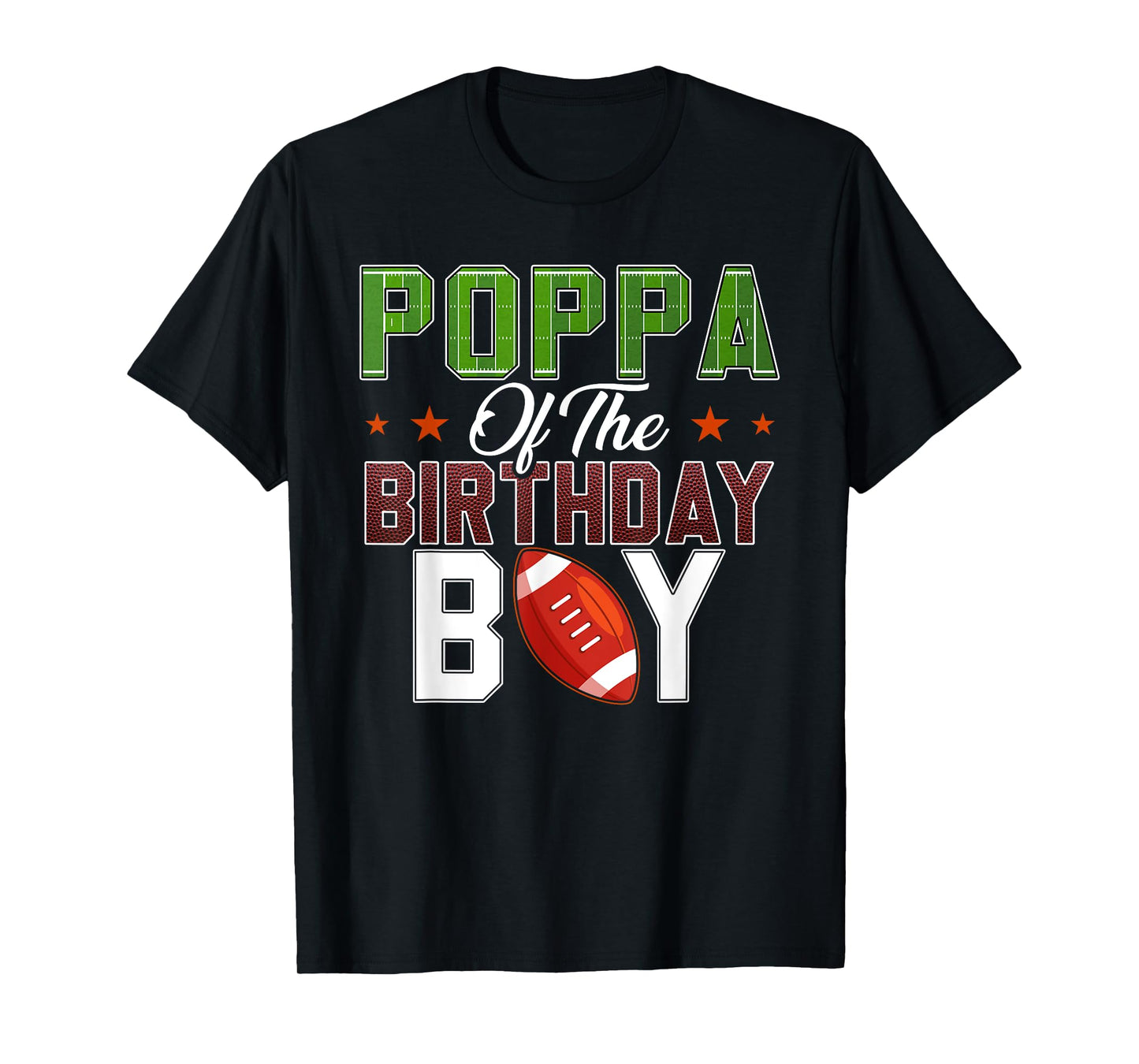 Poppa of The Birthday Boy Football Party Family Matching T-Shirt