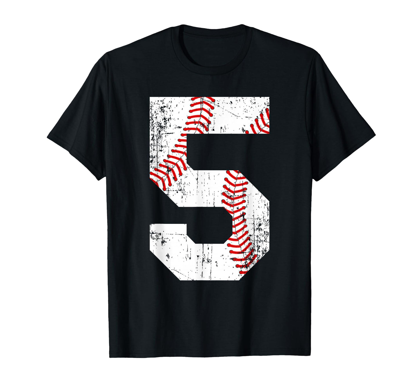 Vintage Baseball 5 Jersey Number T-Shirt