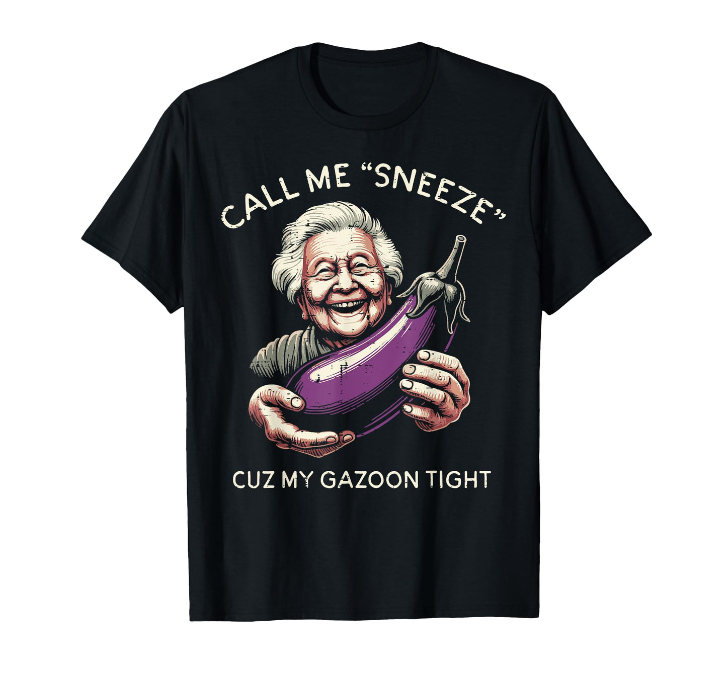 Inappropriate Call Me Sneeze Eggplant Funny Humor Joke Women T-Shirt