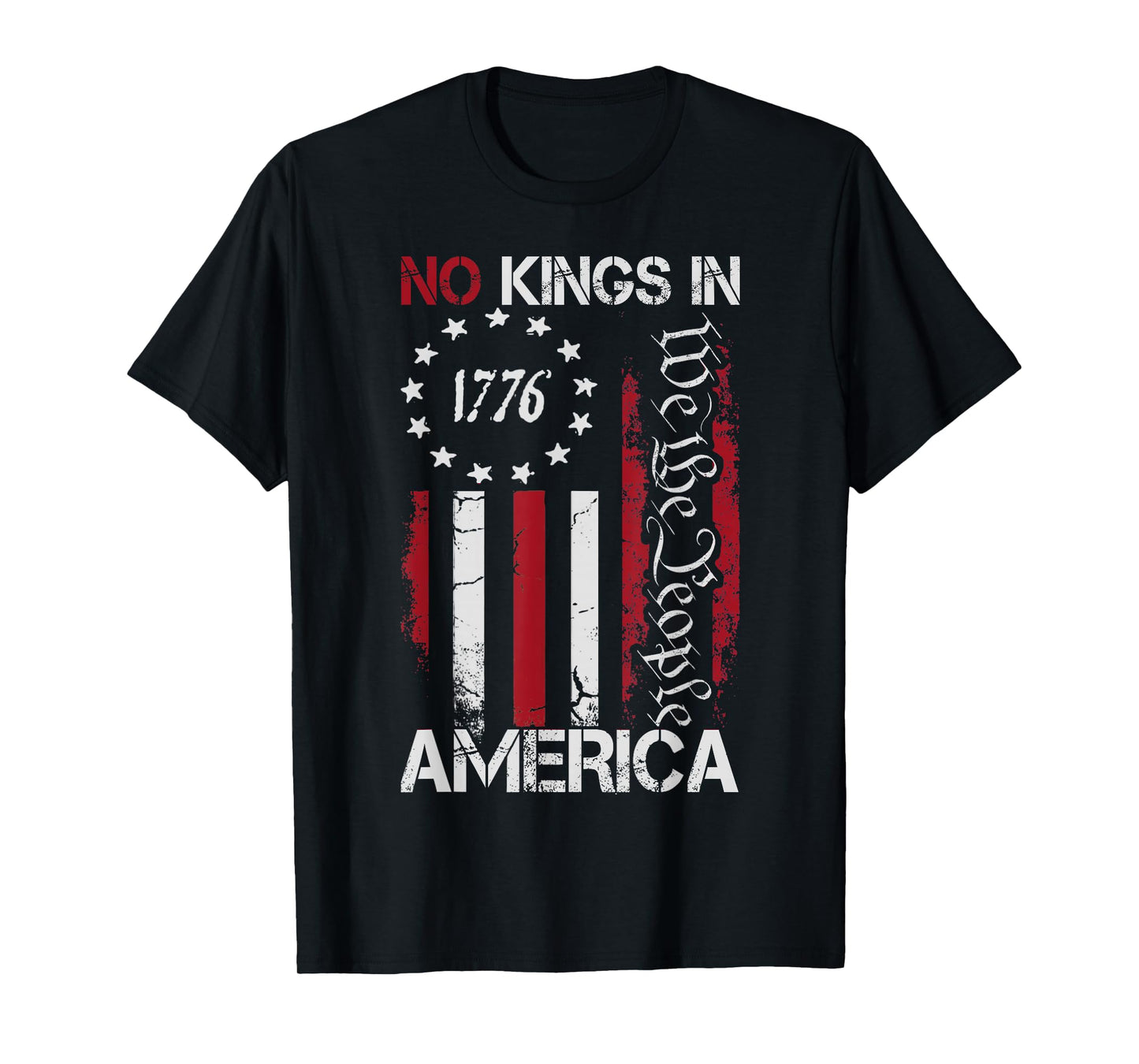 We The People No Kings in America Vintage USA Flag T-Shirt