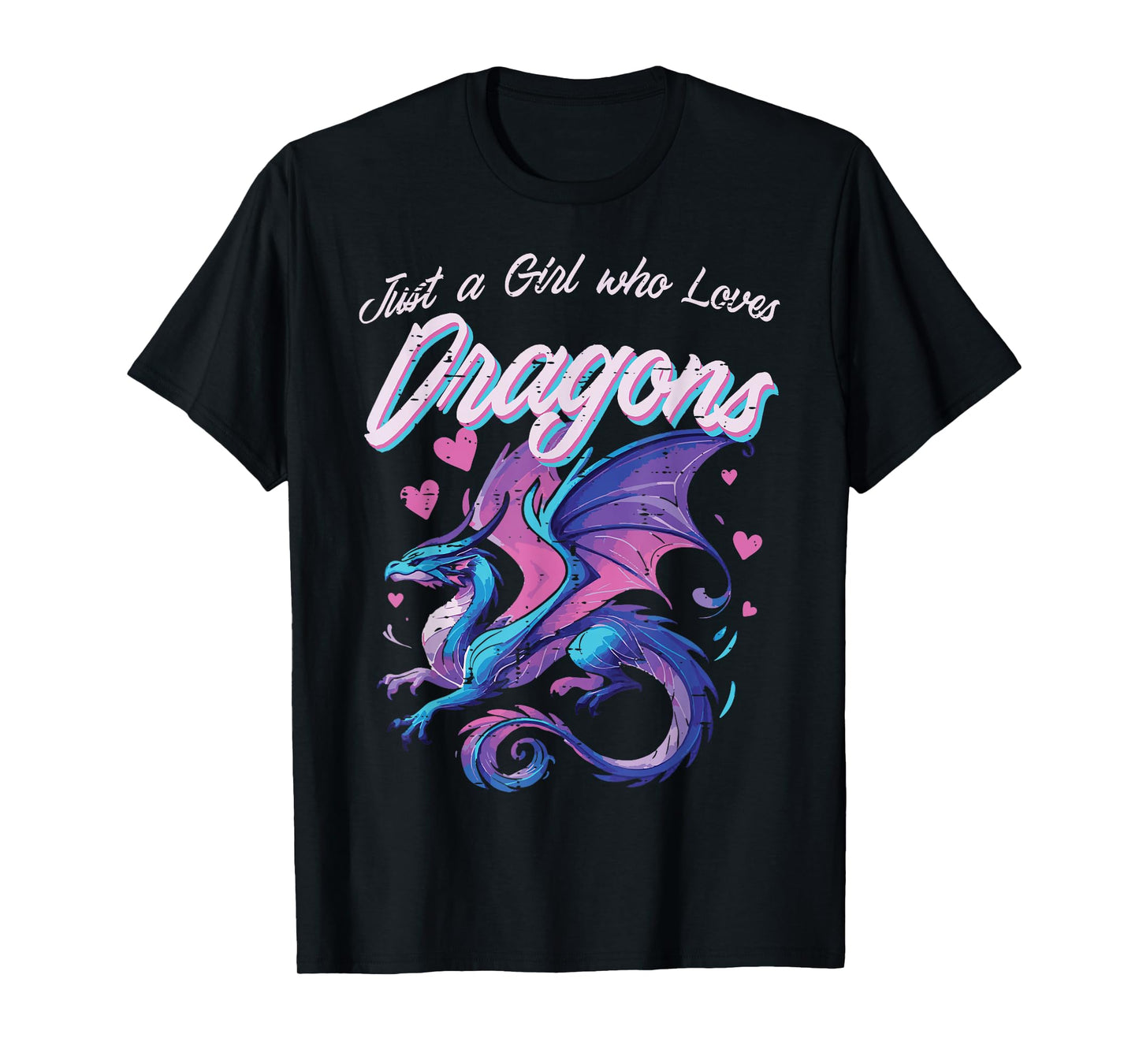 Girl Who Loves Dragons Mythical Fantasy Girls Kids Women T-Shirt
