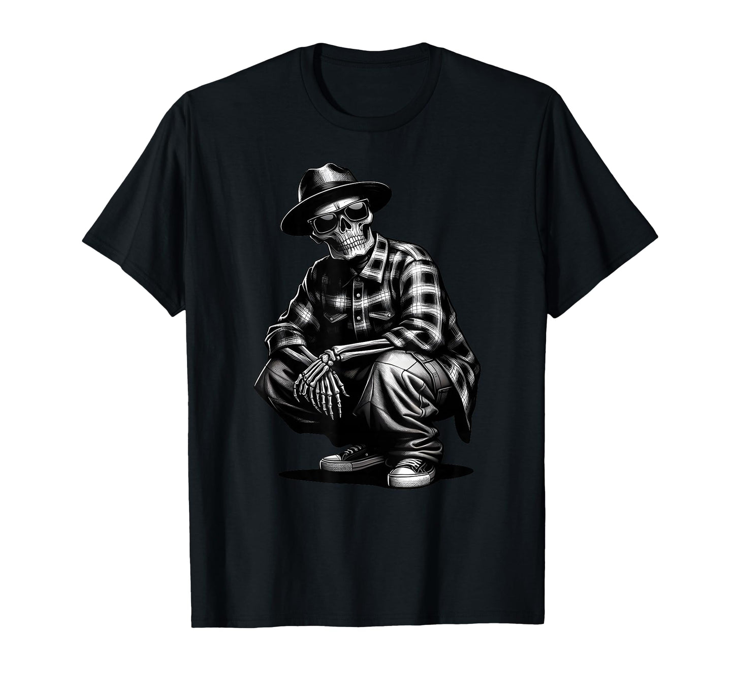 90s Cholo Chicano Homie Cool Mexican Gangster Skeleton Skull T-Shirt