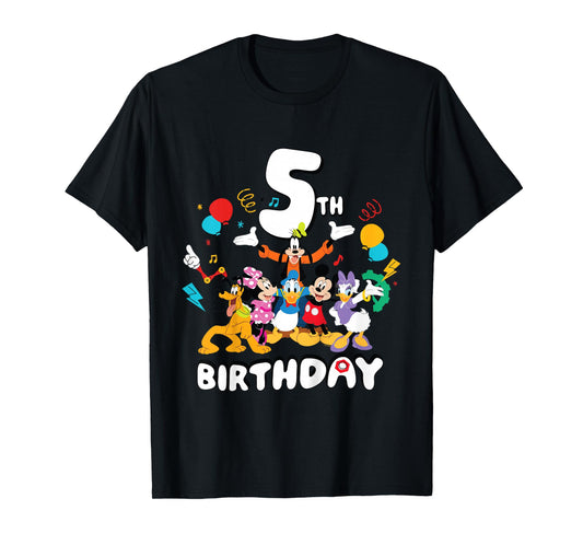 Disney Jr. Mickey & Friends Fifth 5th Birthday Party Gift T-Shirt