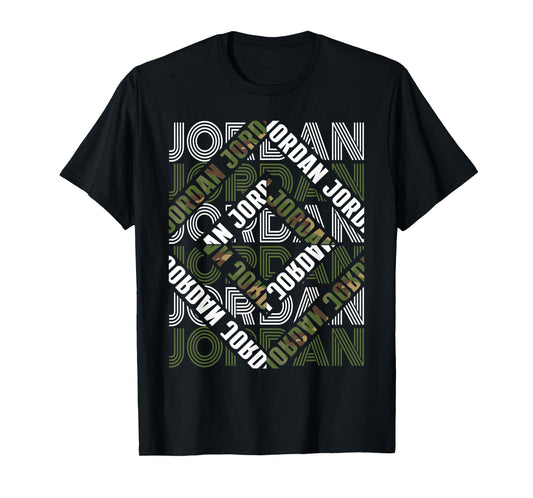 Diagonal Jordan Pattern Jordan Camo Pattern Green Camouflage T-Shirt