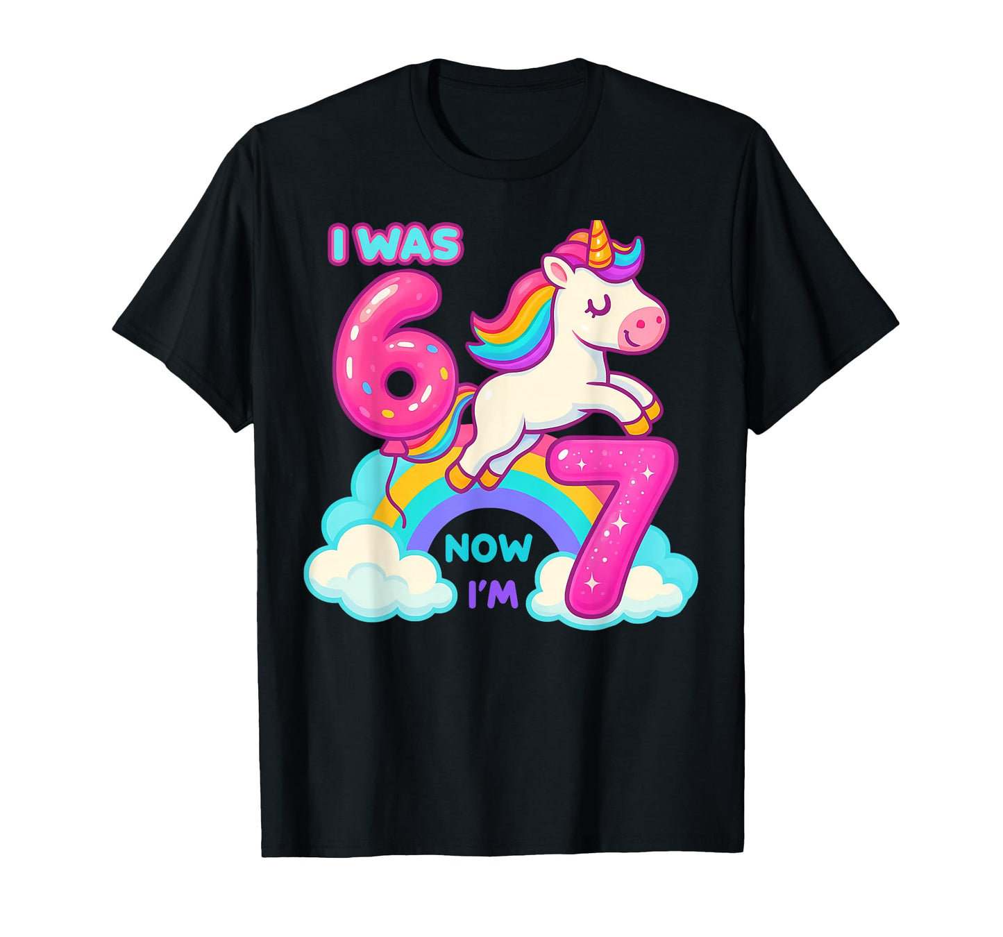 I was Six Now I'm Seven Dabbing Unicorn 67 Meme 7th Birthday T-Shirt