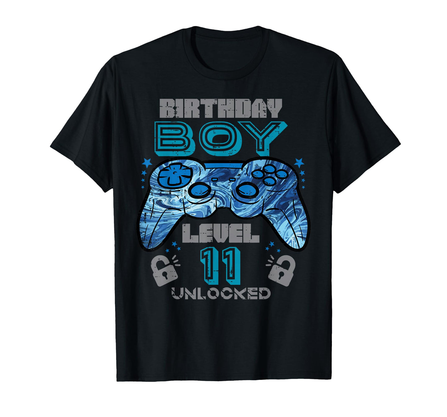 11th Birthday Gamer Level 11 Unlocked Video Gaming Bday Boys T-Shirt