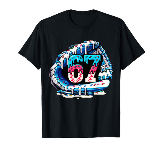 67 Meme Slang Baseball Glove Drip Ice Cream Six Seven 6 7 T-Shirt