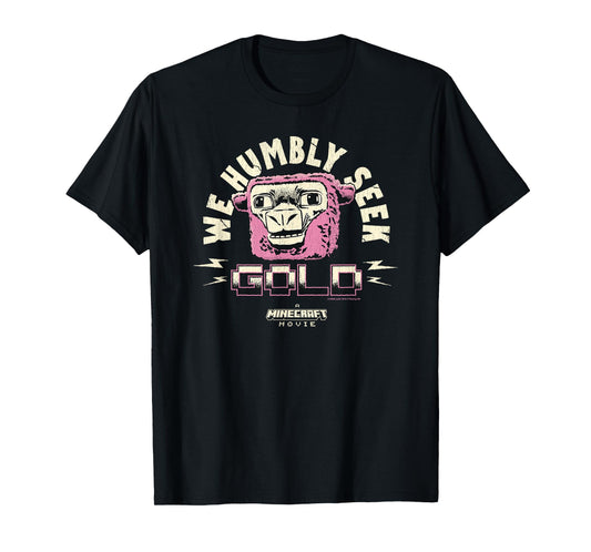 A Minecraft Movie We Humbly Seek Gold Funny Pink Sheep T-Shirt