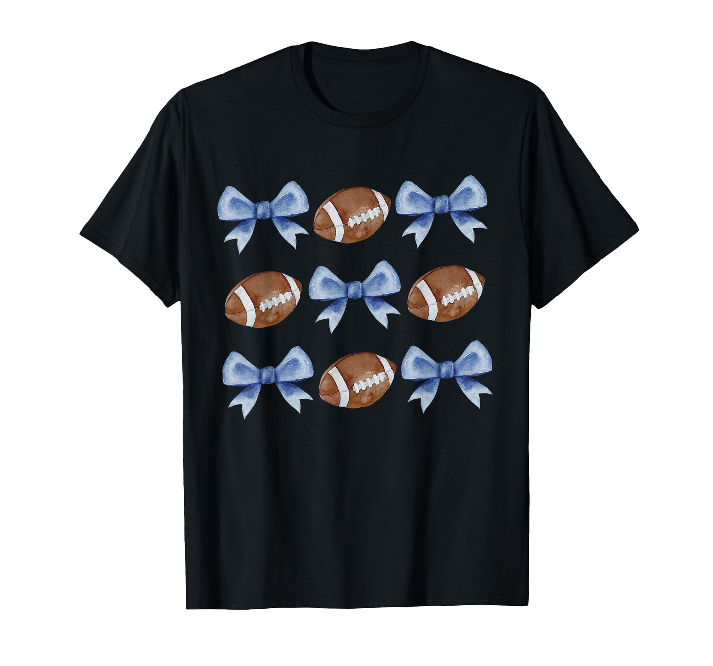 Coquette Football Bow Football Mom Game Day Women Girls Kids T-Shirt