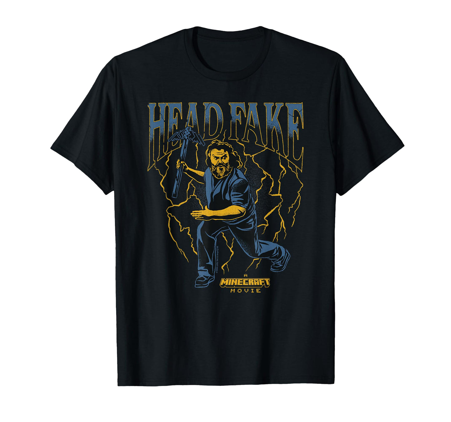 A Minecraft Movie Head Fake Steve Thunder And Metal Portrait T-Shirt