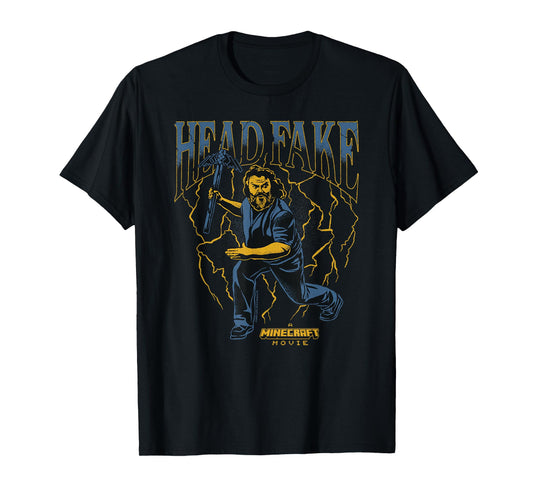 A Minecraft Movie Head Fake Steve Thunder And Metal Portrait T-Shirt
