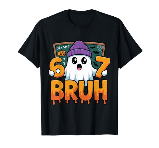 67 Teacher Ghost Six Seven Meme Math Equation Bruh Halloween T-Shirt