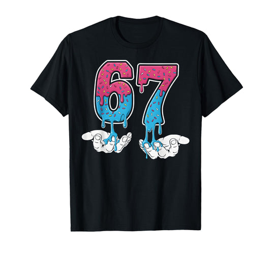 67 Ice Cream Drip Six Seven Baseball Drip 67 Funny Boys Meme T-Shirt