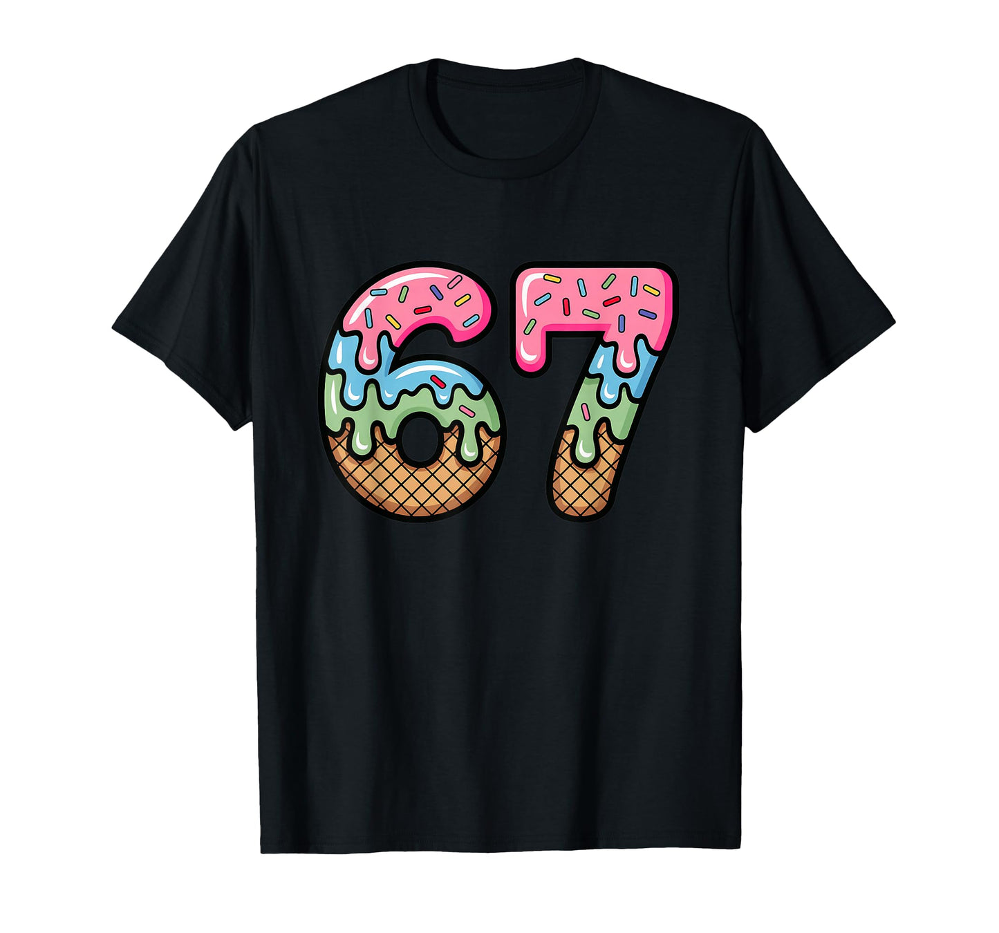 Ice Cream Drip Meme Funny Six Seven 67 Present T-Shirt