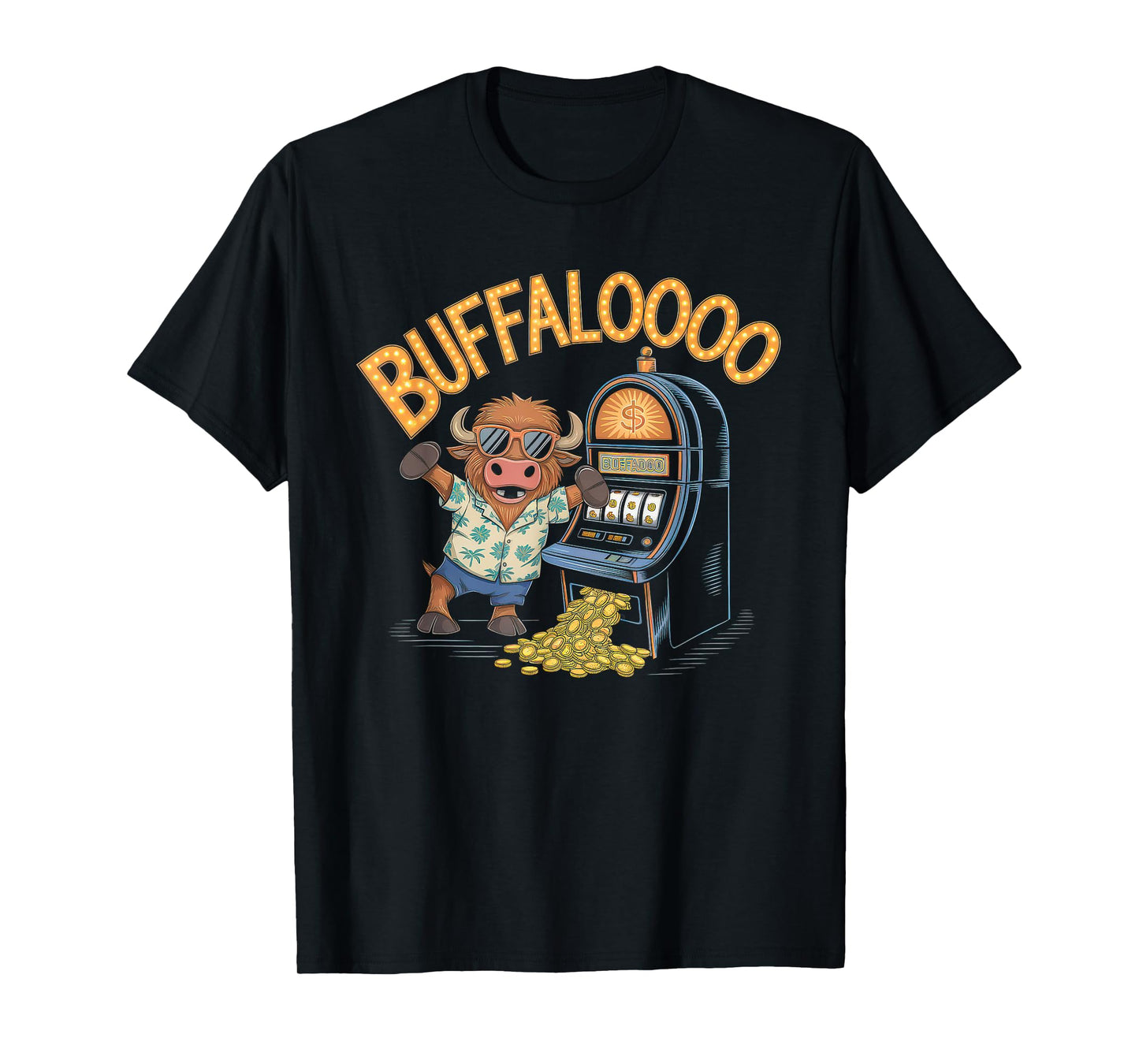 Lucky Buffalo Casino Slot Machine Gambling Gift Gambler T-Shirt