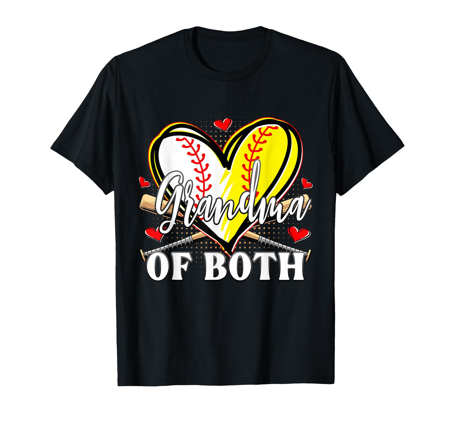 Grandma Of Both Baseball Softball Grandma Mothers Day T-Shirt