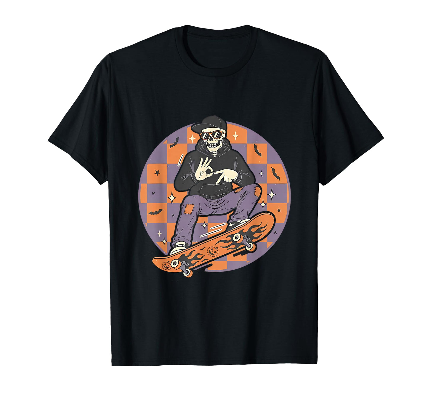 Skeleton Skateboard Haunted by 67 Halloween Meme Boys Girls T-Shirt