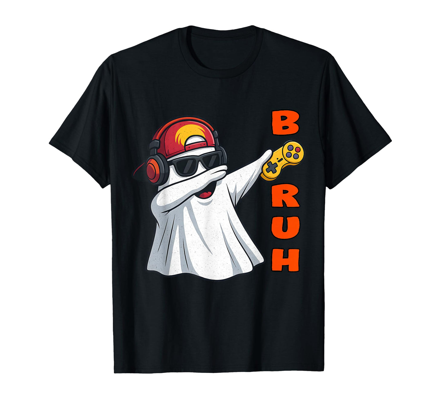 Bruh Ghost Gamer - Funny Dab Ghost Gamer Halloween T-Shirt
