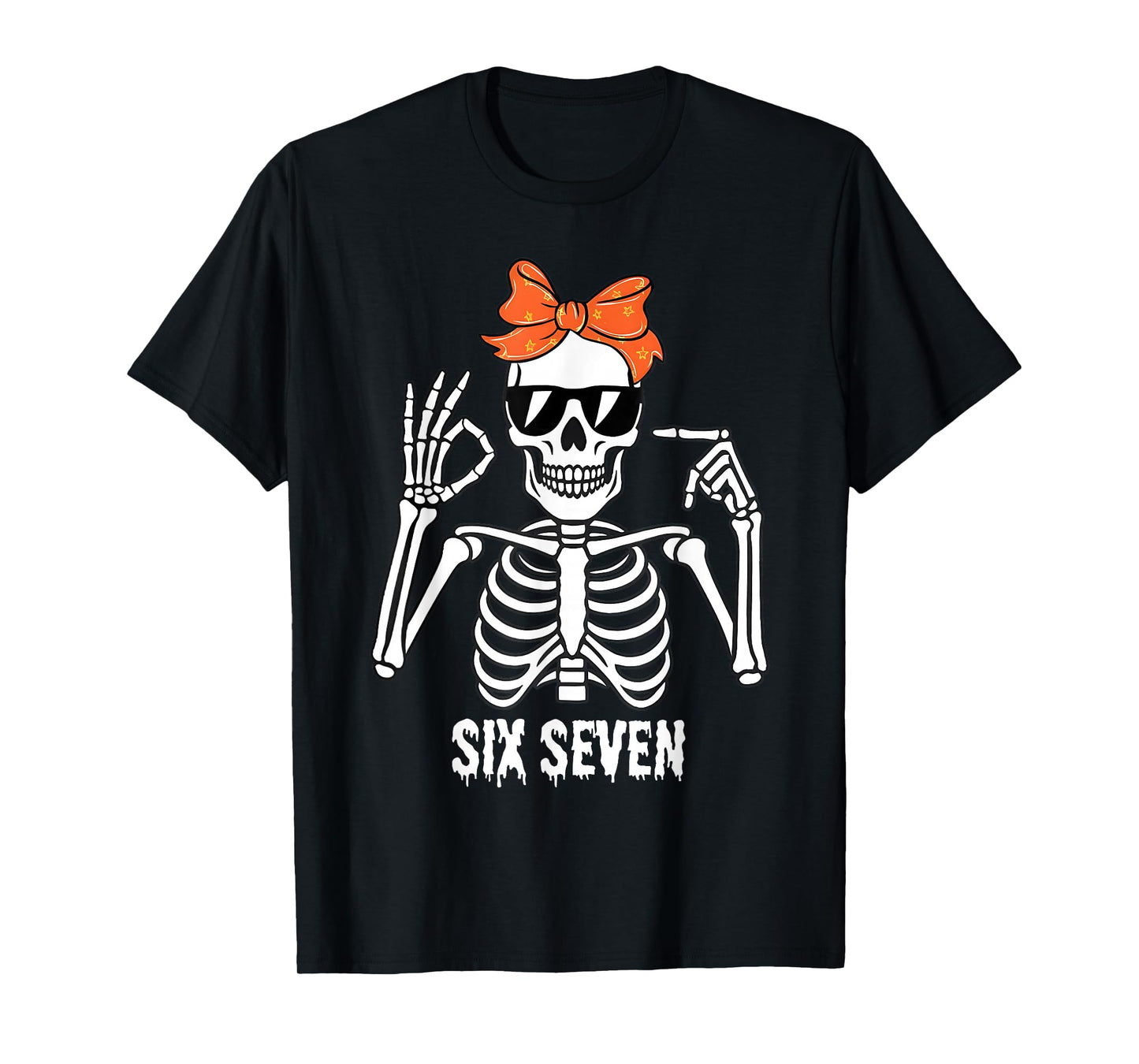 67 Skeleton Funny Six Seven Gen Z Halloween Meme Men Women T-Shirt