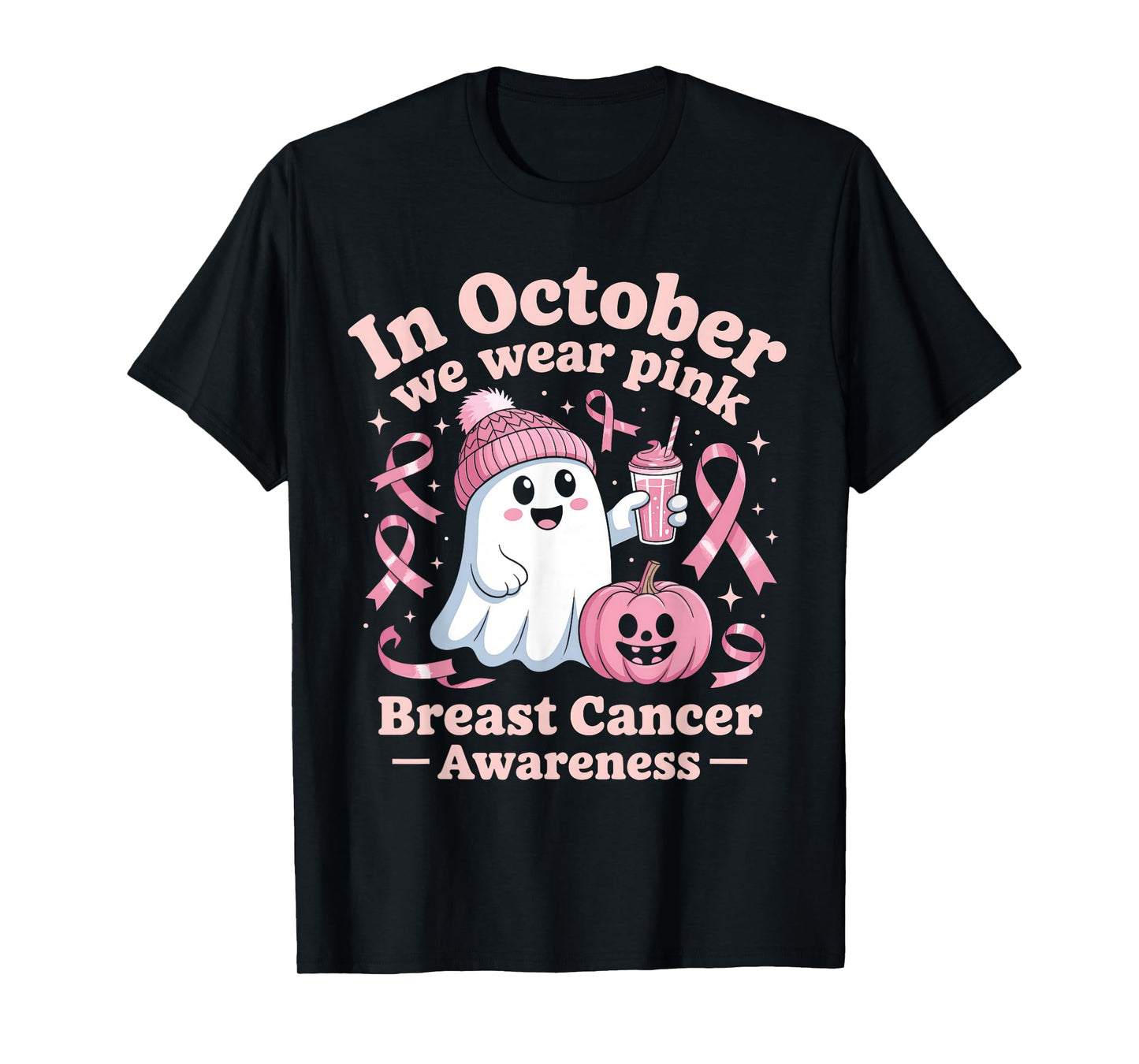 in October We Wear Pink Breast Cancer Awareness Women T-Shirt