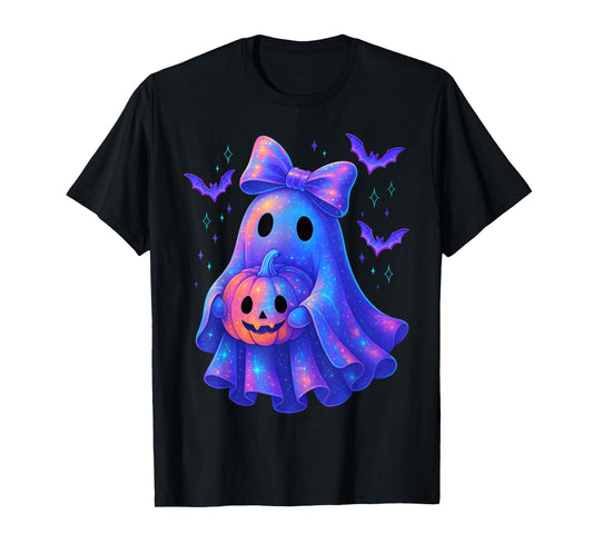 Cute Ghost Coquette Bow Halloween Spooky Season Girl Women T-Shirt