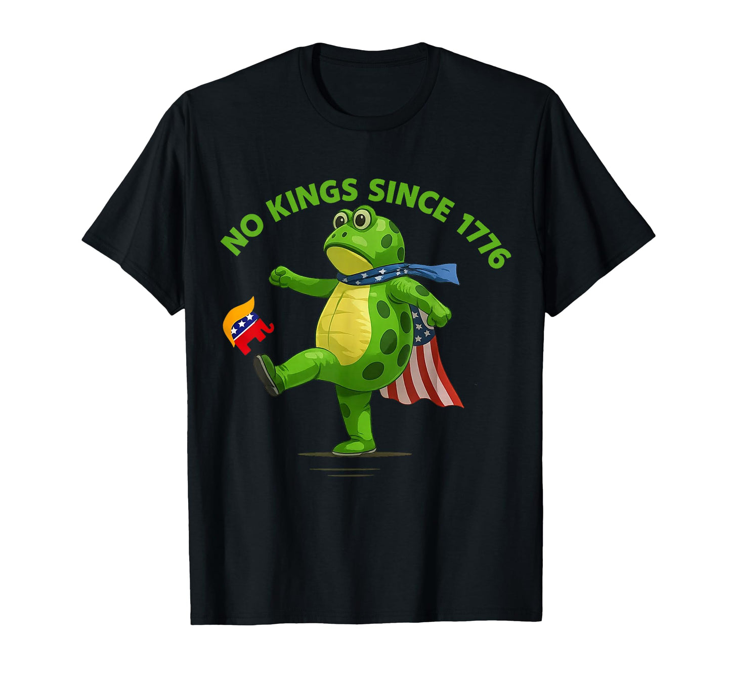 No Kings in America Portland Frog Kicking Crown Gen Z Alpha T-Shirt