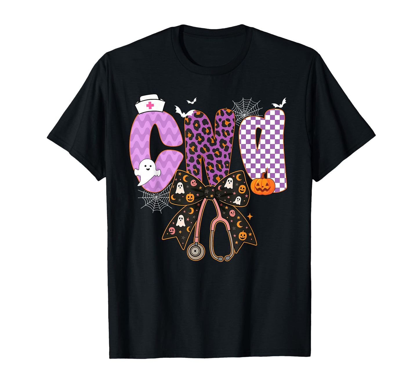 CNA Nurse Halloween Stethoscope Bow for Men Women T-Shirt