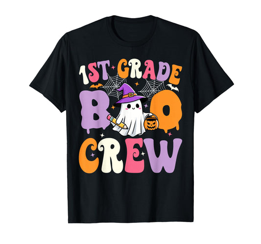 1st Grade Boo Crew Spooky First Grade Halloween Teacher T-Shirt