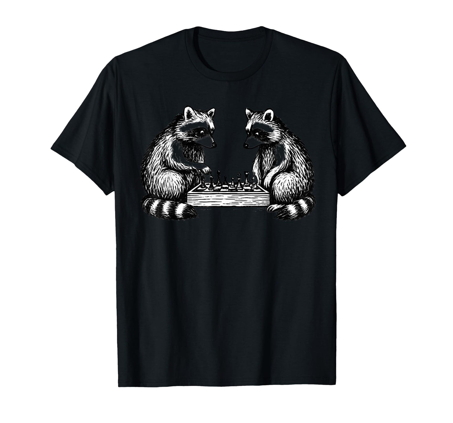 Funny Raccoon Chess Graphic T-Shirt